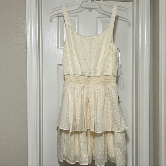 EXPRESS IVORY/ GOLD SLEEVELESS DRESS Size S - Picture 11 of 12